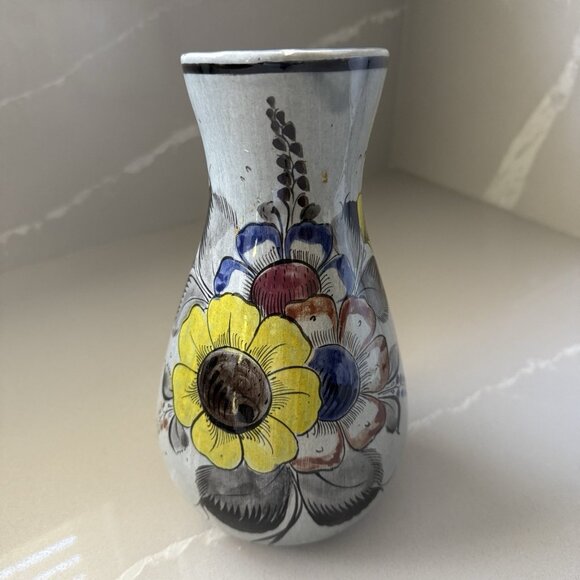 Vintage Tonala Mexican Folk Art Pottery Pitcher Jug Decorative Jalisco Signed - Picture 2 of 10